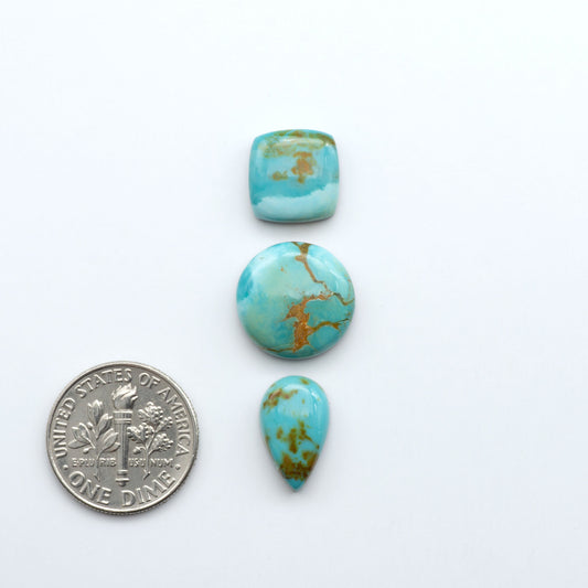Add a touch of beauty to your collection with our stunning Pilot Mountain Turquoise Cabochons. Perfect for jewelry making each piece is truly one-of-a-kind.