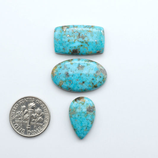 Discover the beauty of Natural Golden Hills Turquoise—prized for its icy blue tones, golden matrix, and exceptional quality. Ideal for artisan jewelry designs.