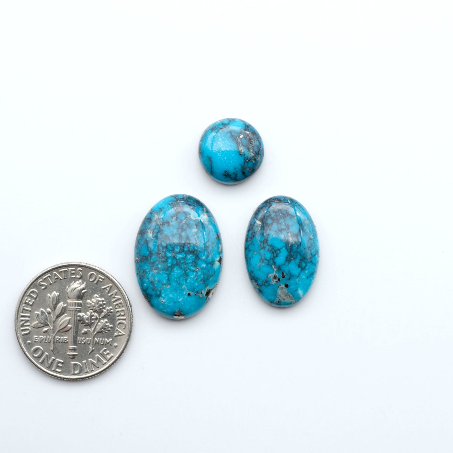 Create stunning handcrafted jewelry with Blue Bird Turquoise Cabochons. Their rich blue color and polish make them perfect for silversmiths and jewelry makers.