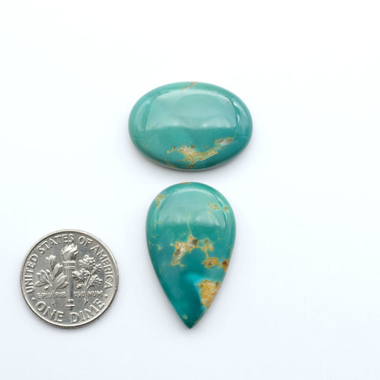 Experience the beauty of Turquoise Mountain Cabochons. With their distinctive blue and green color, these gemstones are perfect for any jewelry piece.