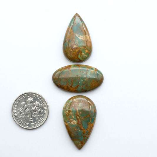 Experience the beauty of Turquoise Mountain Cabochons. With their distinctive blue and green color, these gemstones are perfect for any jewelry piece.
