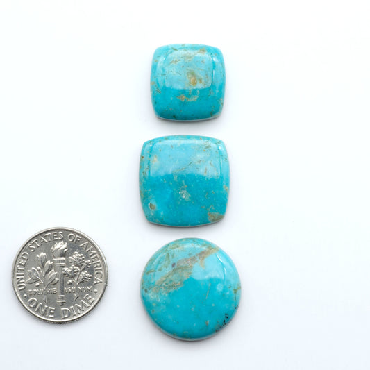 Experience the beauty of Turquoise Mountain Cabochons. With their distinctive blue and green color, these gemstones are perfect for any jewelry piece.
