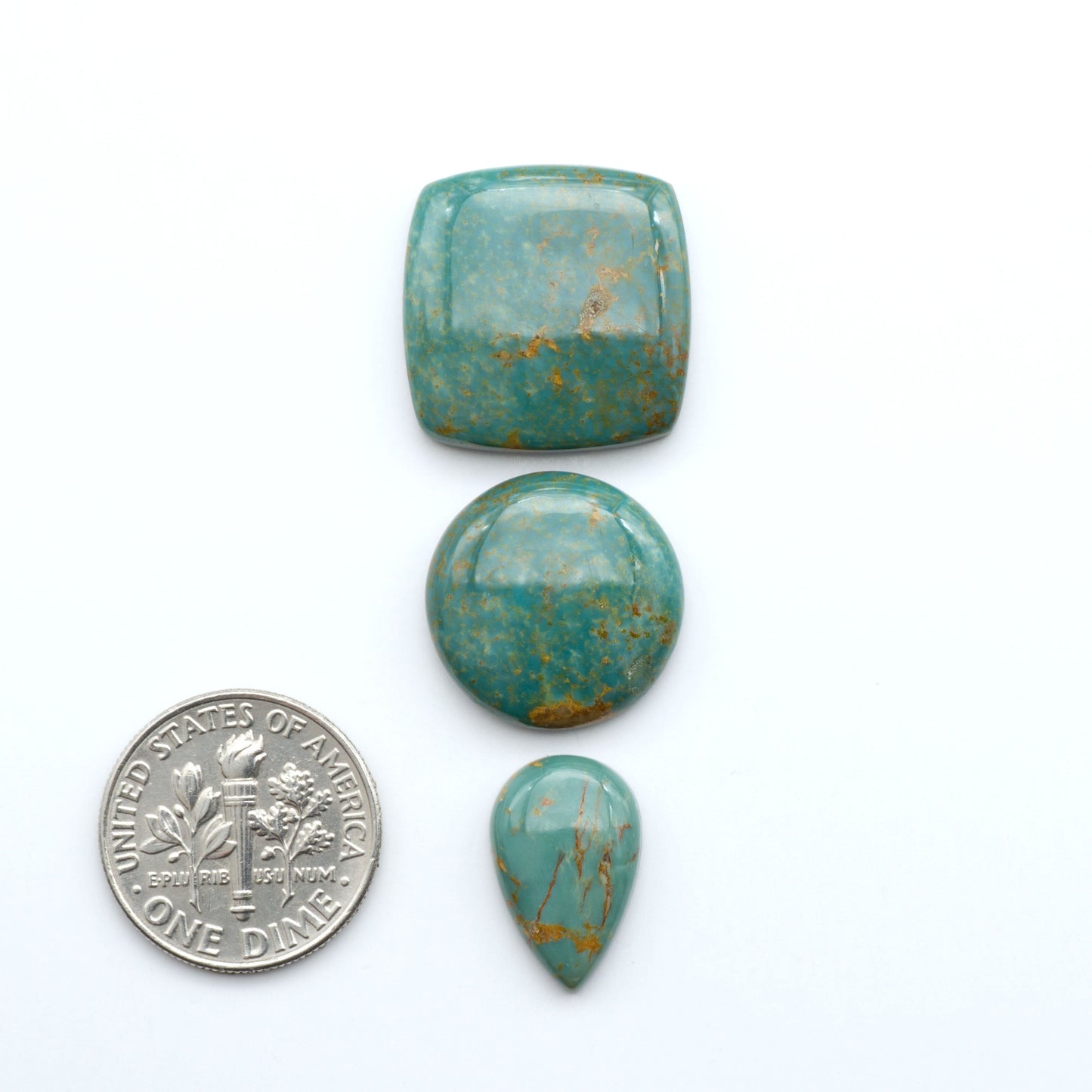 Experience the beauty of Turquoise Mountain Cabochons. With their distinctive blue and green color, these gemstones are perfect for any jewelry piece.