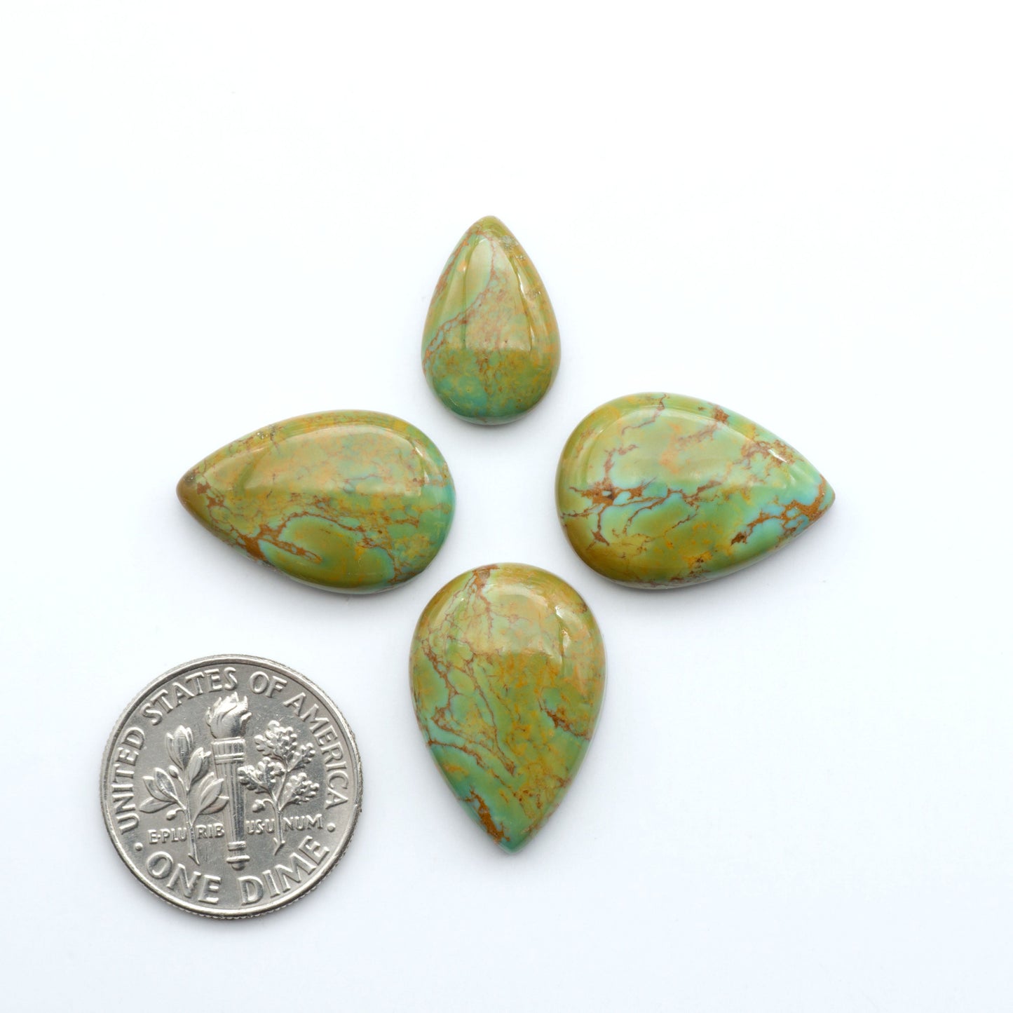 Experience the beauty of Turquoise Mountain Cabochons. With their distinctive blue and green color, these gemstones are perfect for any jewelry piece.