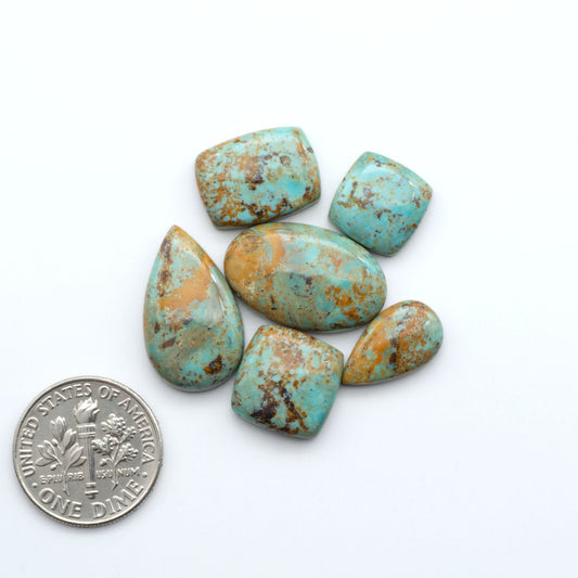 Experience the beauty of Turquoise Mountain Cabochons. With their distinctive blue and green color, these gemstones are perfect for any jewelry piece.
