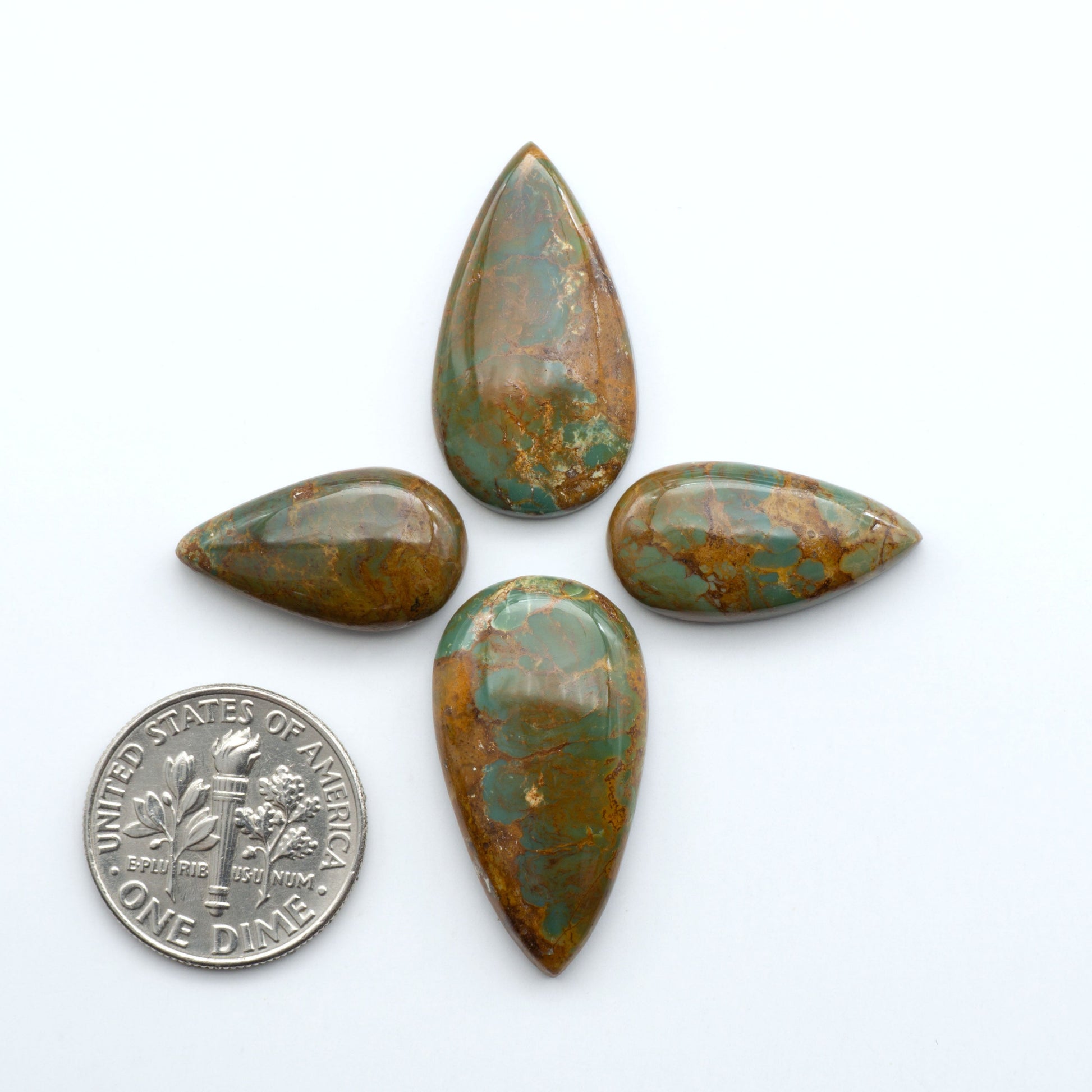 Experience the beauty of Turquoise Mountain Cabochons. With their distinctive blue and green color, these gemstones are perfect for any jewelry piece.