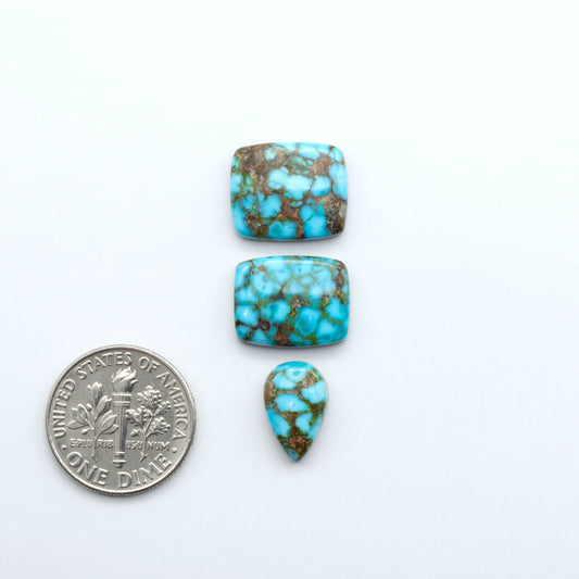 Kingman Turquoise Cabochons are a staple in the jewelry industry, known for their stunning blue-green color. Perfect for necklaces, earrings, and more!