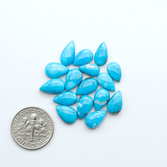 Create stunning handcrafted jewelry with Blue Bird Turquoise Cabochons. Their rich blue color and polish make them perfect for silversmiths and jewelry makers.