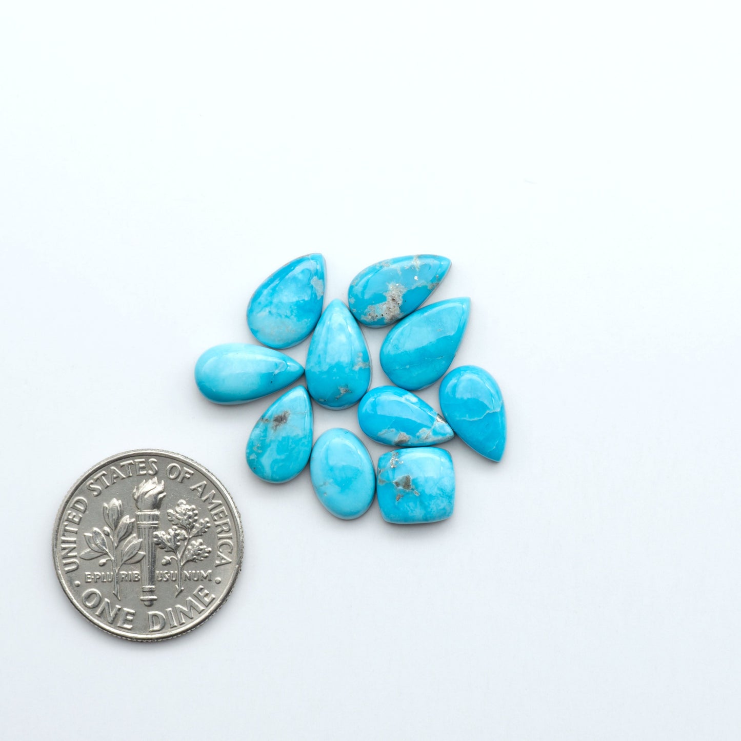 Create stunning handcrafted jewelry with Blue Bird Turquoise Cabochons. Their rich blue color and polish make them perfect for silversmiths and jewelry makers.