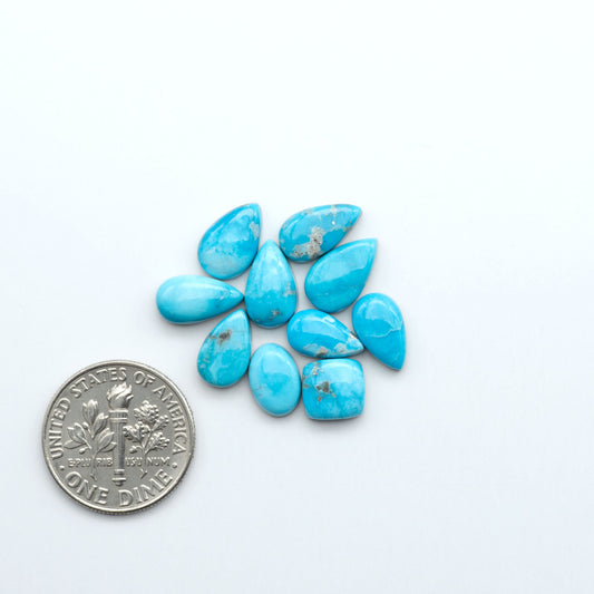 Create stunning handcrafted jewelry with Blue Bird Turquoise Cabochons. Their rich blue color and polish make them perfect for silversmiths and jewelry makers.