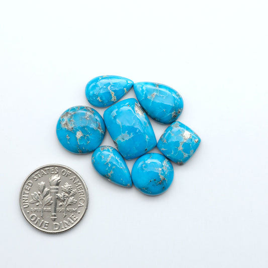 Create stunning handcrafted jewelry with Blue Bird Turquoise Cabochons. Their rich blue color and polish make them perfect for silversmiths and jewelry makers.