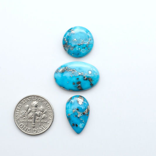 Create stunning handcrafted jewelry with Blue Bird Turquoise Cabochons. Their rich blue color and polish make them perfect for silversmiths and jewelry makers.