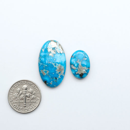 Create stunning handcrafted jewelry with Blue Bird Turquoise Cabochons. Their rich blue color and polish make them perfect for silversmiths and jewelry makers.