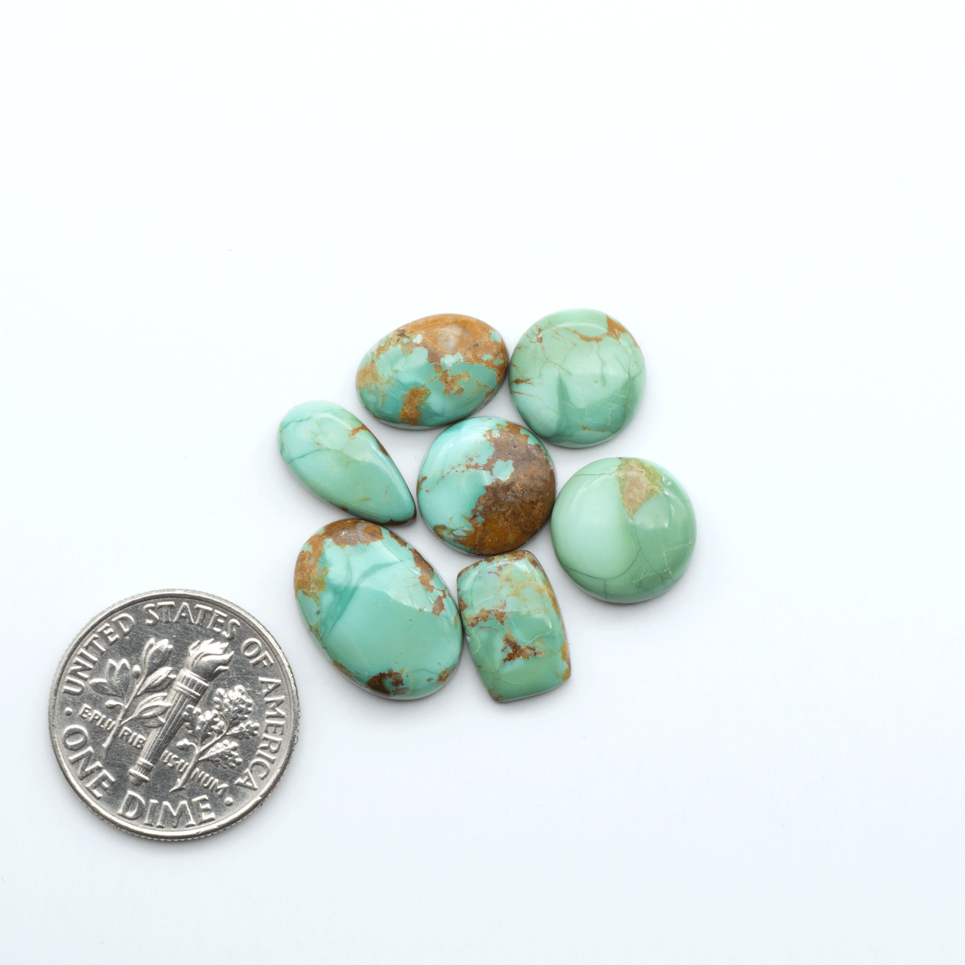 Add a touch of beauty to your collection with our stunning Pilot Mountain Turquoise Cabochons. Perfect for jewelry making each piece is truly one-of-a-kind.
