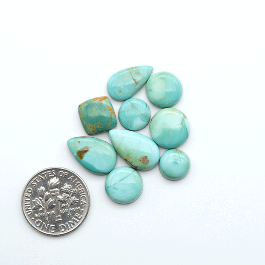 Add a touch of beauty to your collection with our stunning Pilot Mountain Turquoise Cabochons. Perfect for jewelry making each piece is truly one-of-a-kind.
