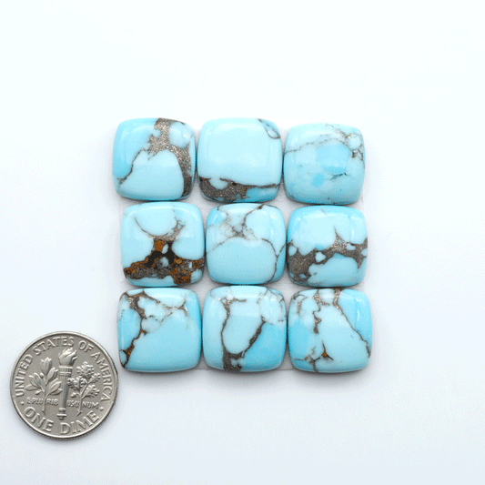 Enhance your jewelry designs with Pressed Turquoise Nugget Cabochons. Crafted from composite materials they add a captivating touch to your creations.
