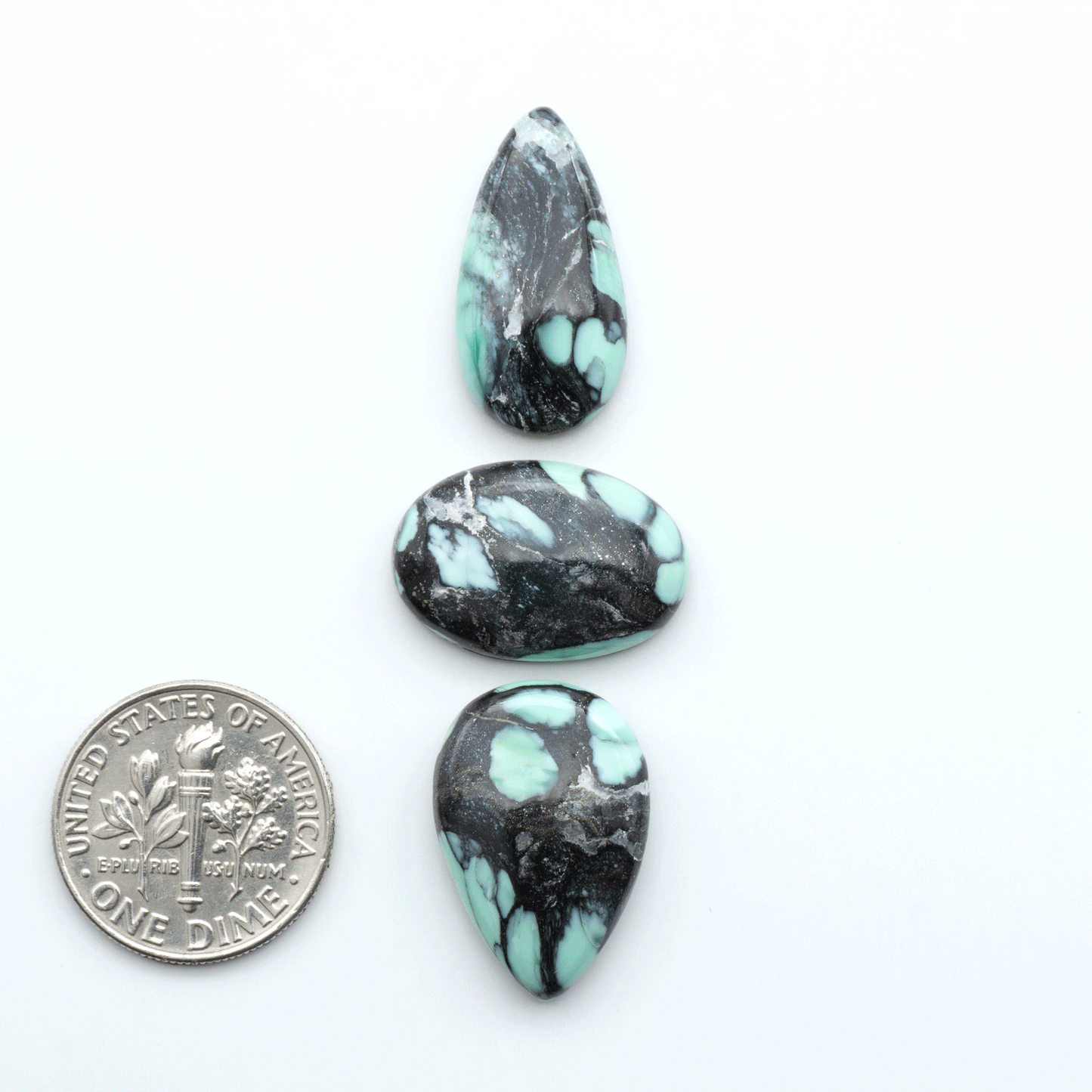 Shop Variscite cabochons with natural matrix patterns, ideal for silversmiths and jewelry makers creating custom rings and pendants.