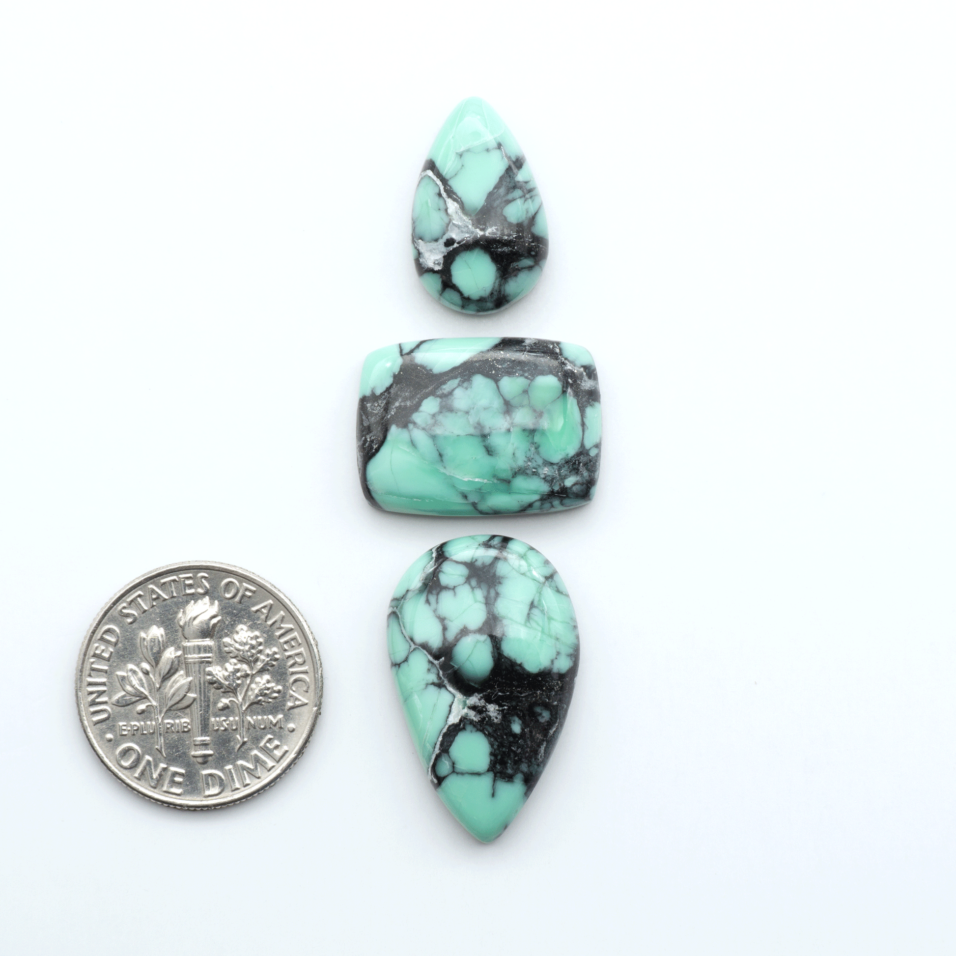Shop Variscite cabochons with natural matrix patterns, ideal for silversmiths and jewelry makers creating custom rings and pendants.