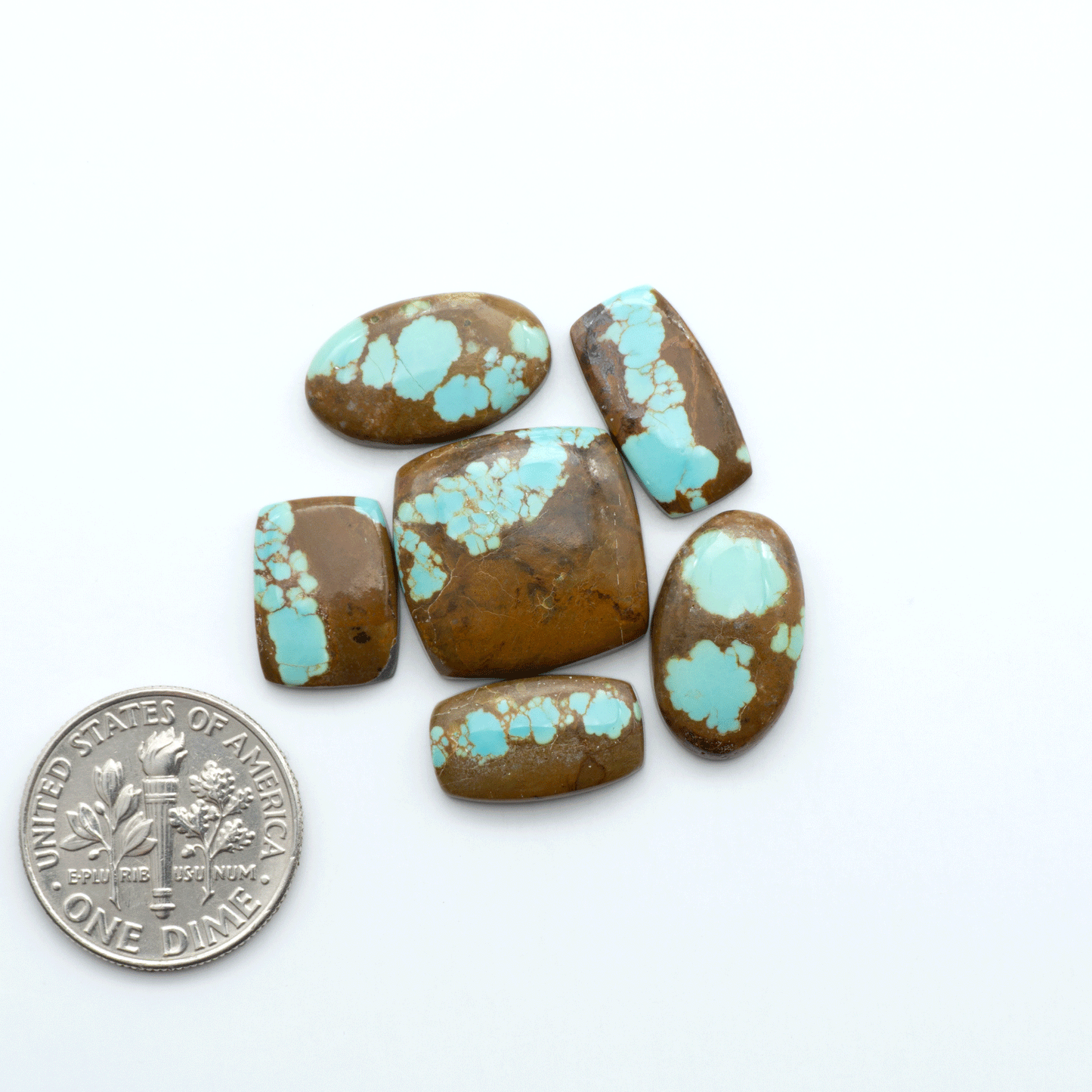Number 8 Turquoise Cabochons have been selected for their quality and unique appearance. Don't miss the chance to add a one-of-a-kind piece to your collection.