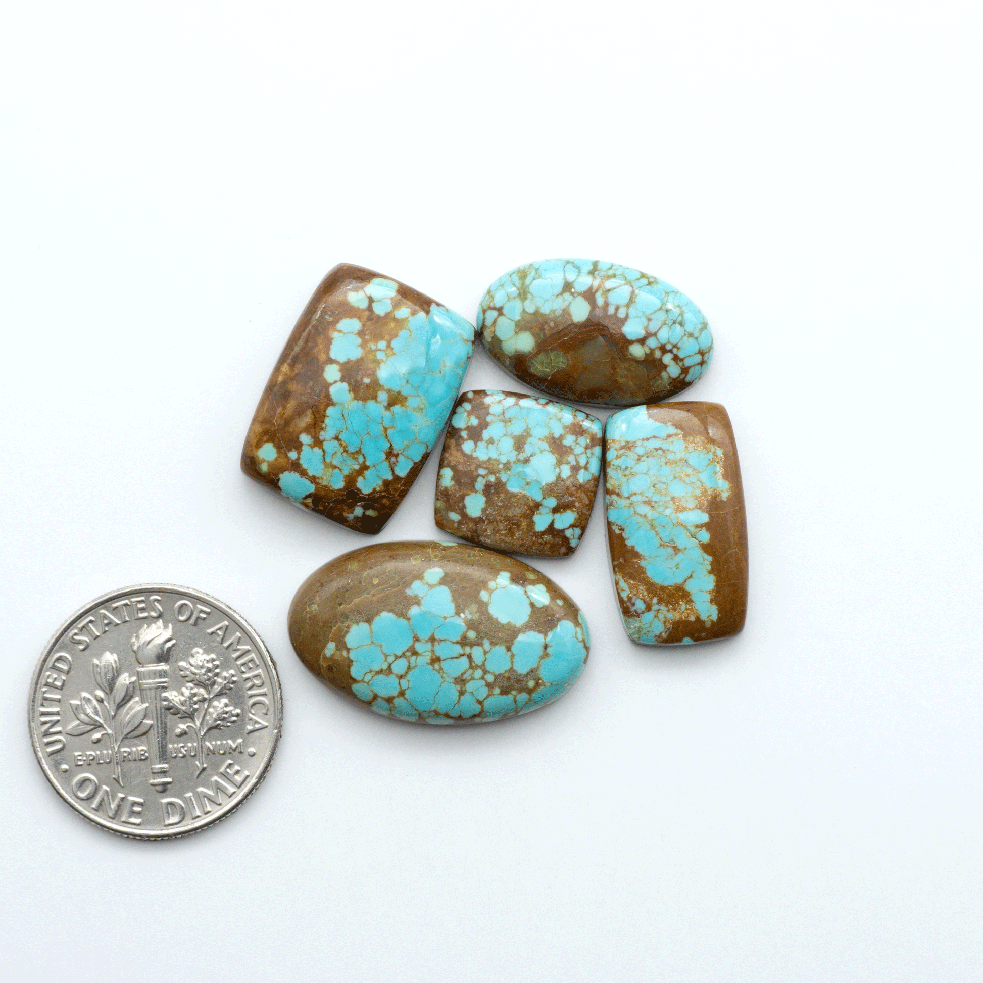 Number 8 Turquoise Cabochons have been selected for their quality and unique appearance. Don't miss the chance to add a one-of-a-kind piece to your collection.