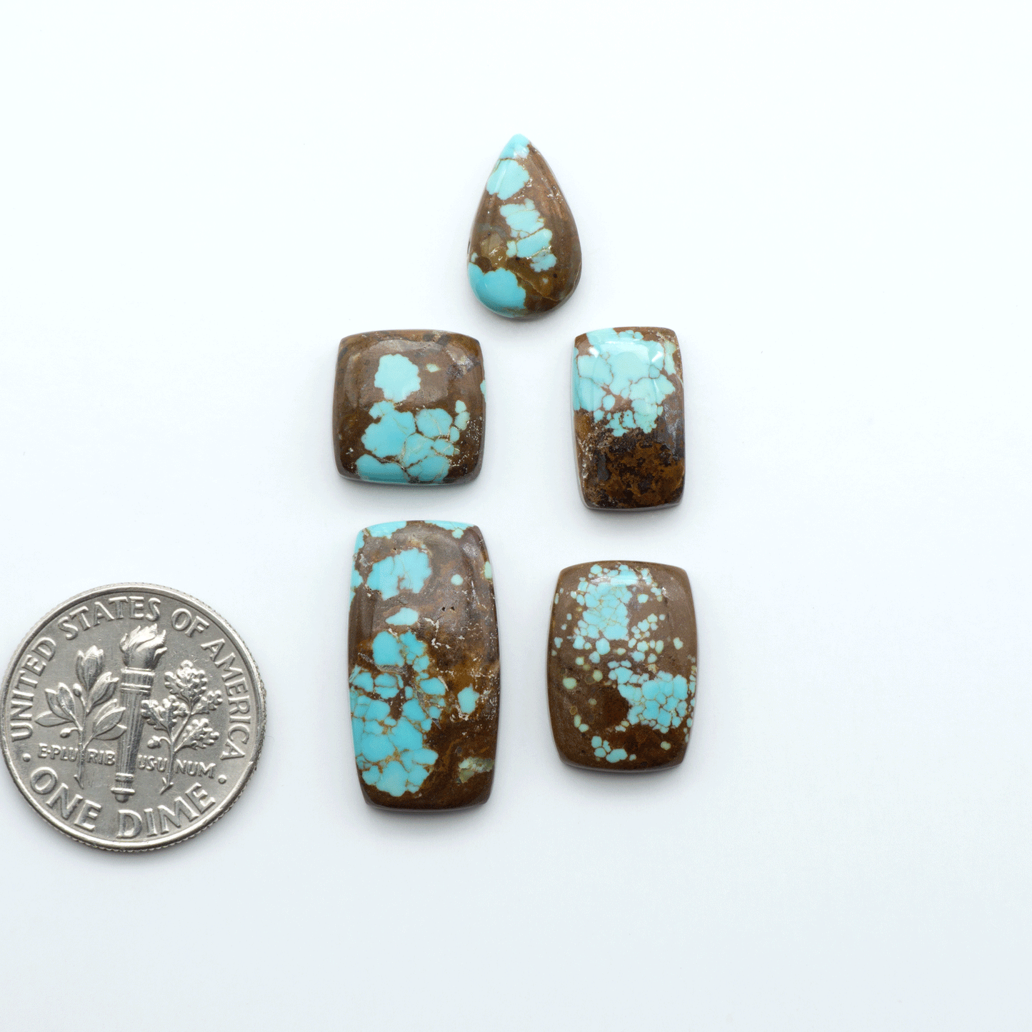 Number 8 Turquoise Cabochons have been selected for their quality and unique appearance. Don't miss the chance to add a one-of-a-kind piece to your collection.