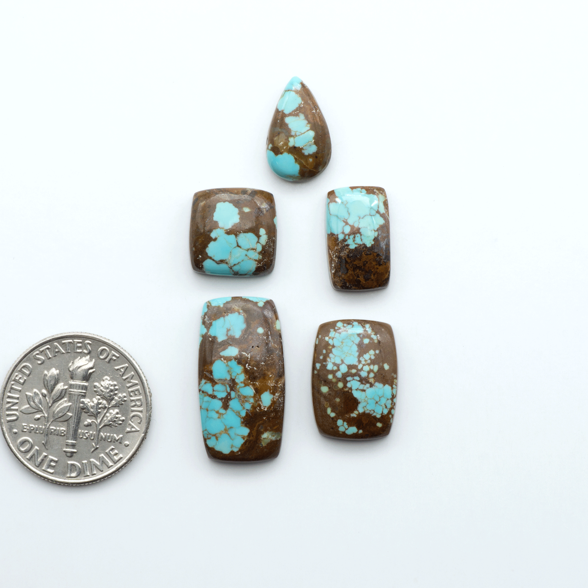 Number 8 Turquoise Cabochons have been selected for their quality and unique appearance. Don't miss the chance to add a one-of-a-kind piece to your collection.