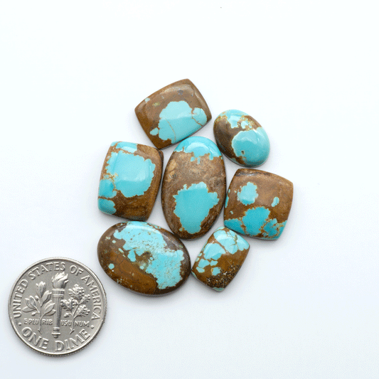 Number 8 Turquoise Cabochons have been selected for their quality and unique appearance. Don't miss the chance to add a one-of-a-kind piece to your collection.