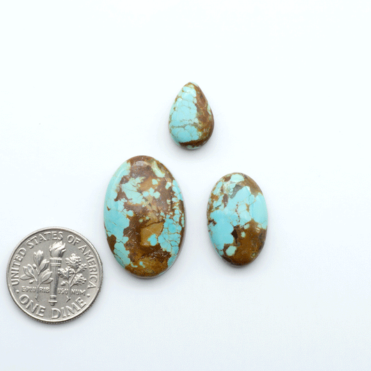Number 8 Turquoise Cabochons have been selected for their quality and unique appearance. Don't miss the chance to add a one-of-a-kind piece to your collection.