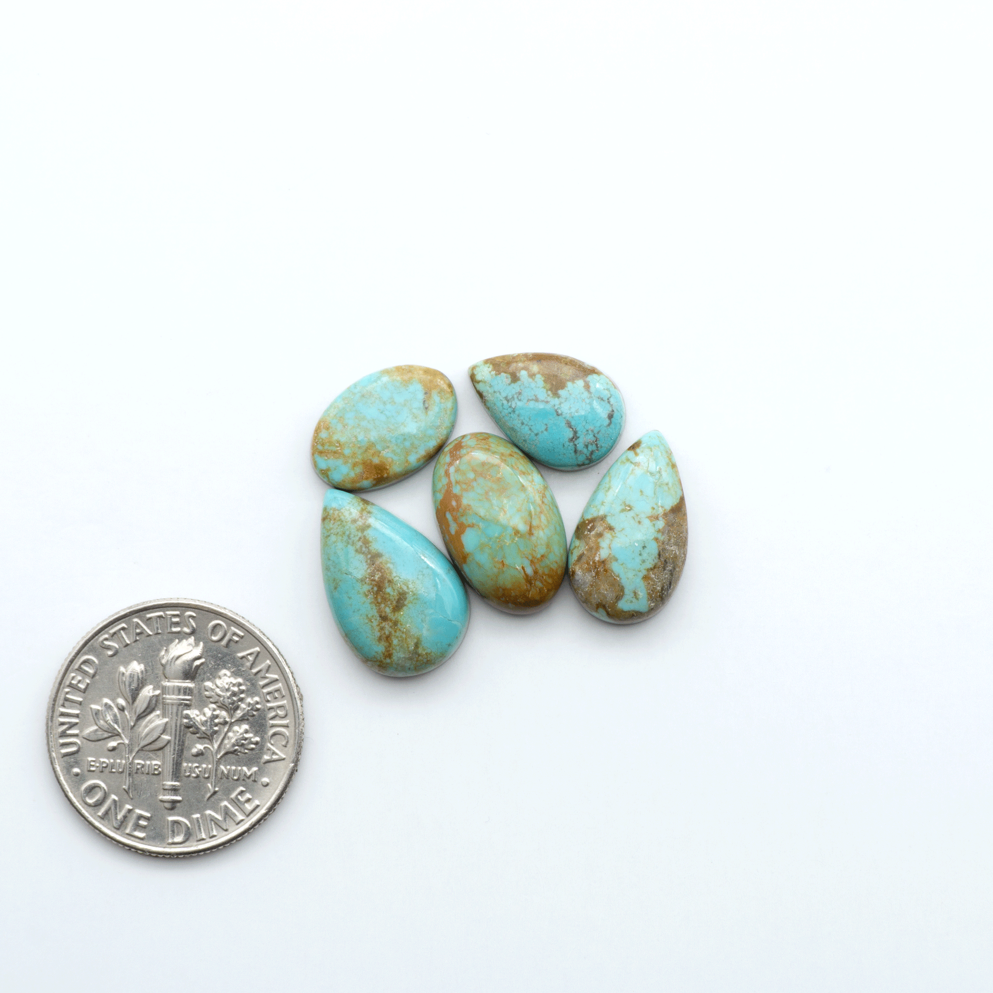 Number 8 Turquoise Cabochons have been selected for their quality and unique appearance. Don't miss the chance to add a one-of-a-kind piece to your collection.