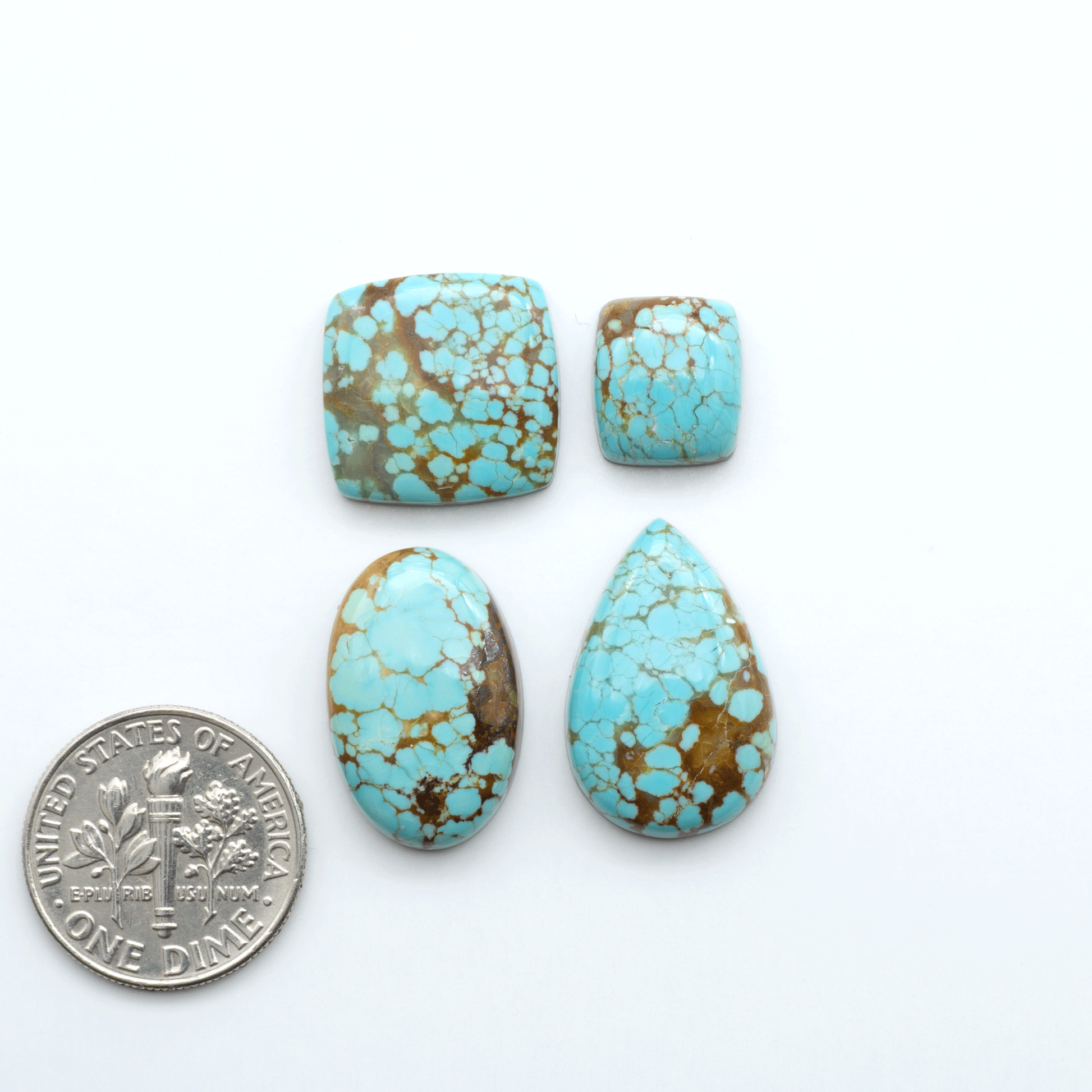 Number 8 Turquoise Cabochons have been selected for their quality and unique appearance. Don't miss the chance to add a one-of-a-kind piece to your collection.