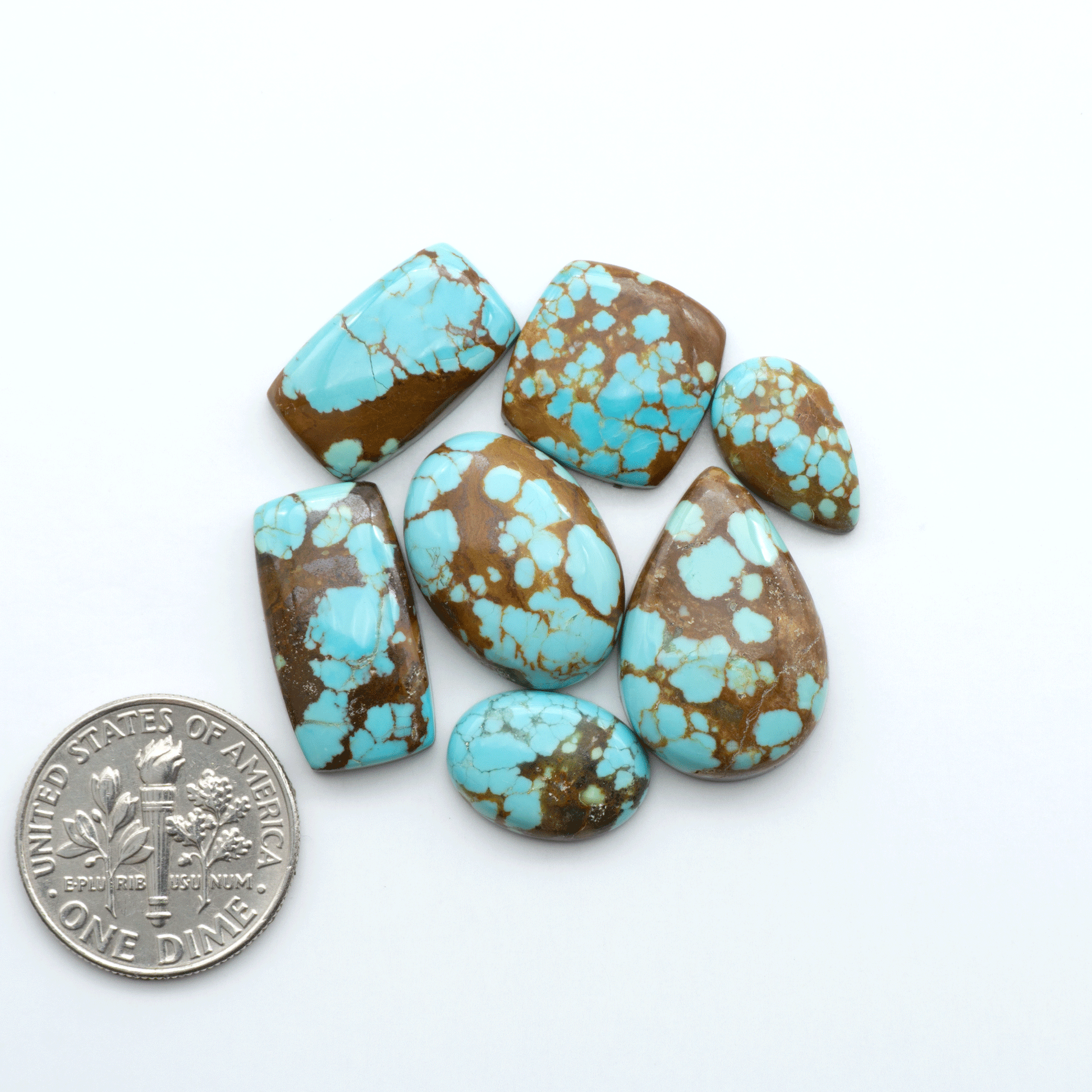 Number 8 Turquoise Cabochons have been selected for their quality and unique appearance. Don't miss the chance to add a one-of-a-kind piece to your collection.