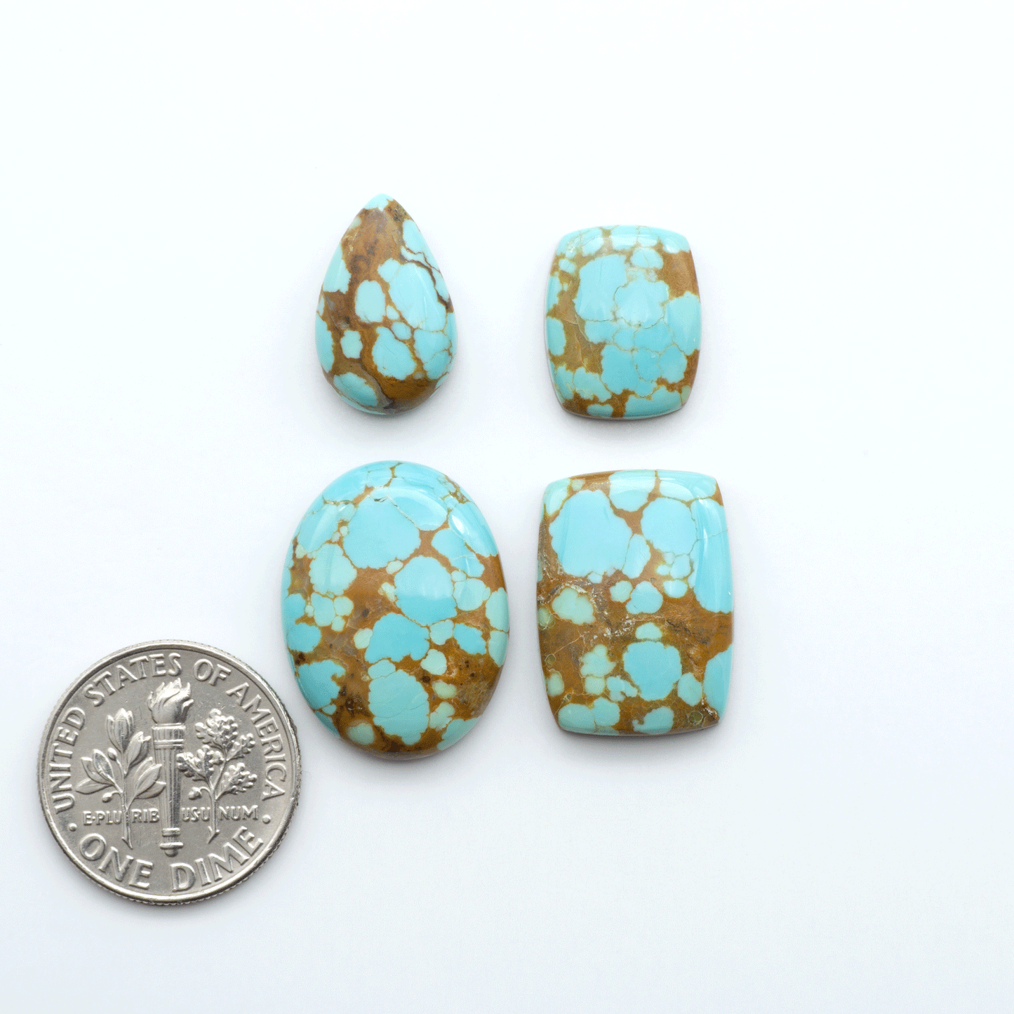 Number 8 Turquoise Cabochons have been selected for their quality and unique appearance. Don't miss the chance to add a one-of-a-kind piece to your collection.