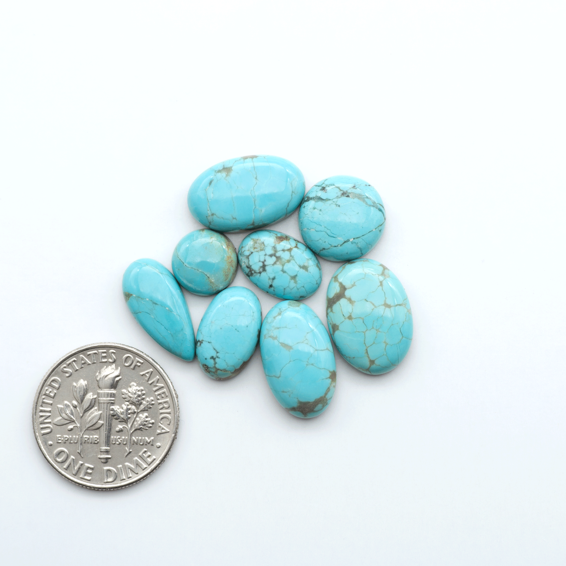 Number 8 Turquoise Cabochons have been selected for their quality and unique appearance. Don't miss the chance to add a one-of-a-kind piece to your collection.
