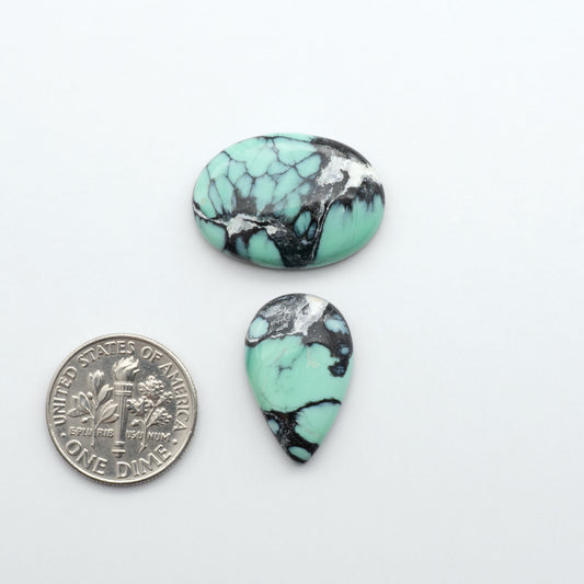 Shop Variscite cabochons with natural matrix patterns, ideal for silversmiths and jewelry makers creating custom rings and pendants.