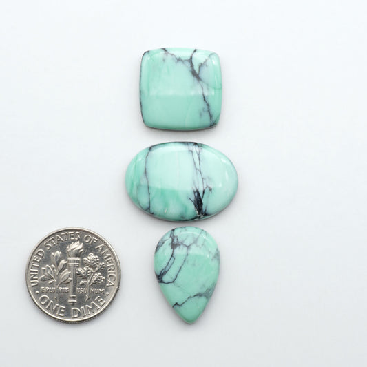 Shop Variscite cabochons with natural matrix patterns, ideal for silversmiths and jewelry makers creating custom rings and pendants.