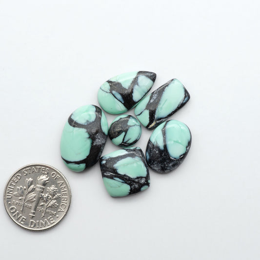 Shop Variscite cabochons with natural matrix patterns, ideal for silversmiths and jewelry makers creating custom rings and pendants.