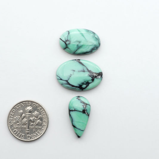 Shop Variscite cabochons with natural matrix patterns, ideal for silversmiths and jewelry makers creating custom rings and pendants.