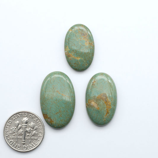 Experience the beauty of Turquoise Mountain Cabochons. With their distinctive blue and green color, these gemstones are perfect for any jewelry piece.