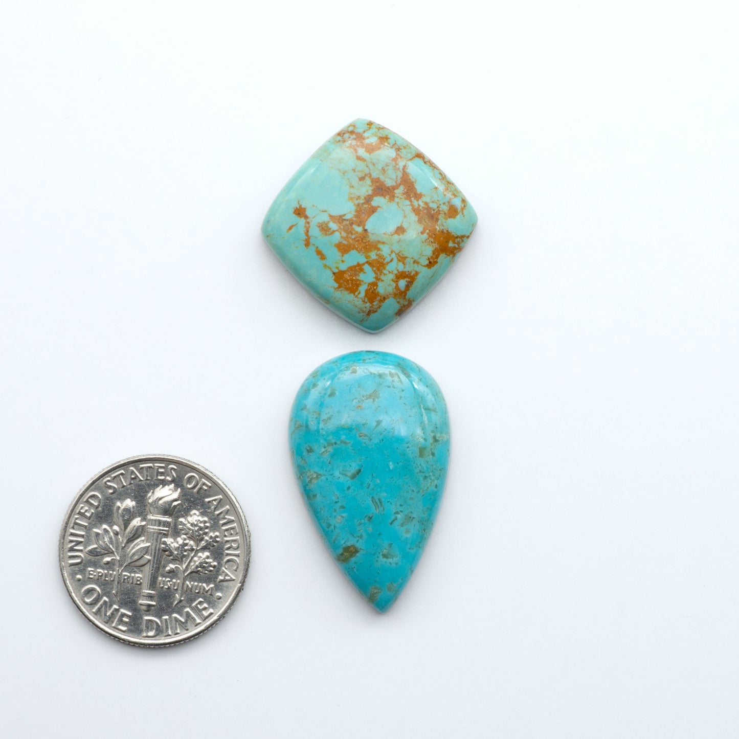 Experience the beauty of Turquoise Mountain Cabochons. With their distinctive blue and green color, these gemstones are perfect for any jewelry piece.
