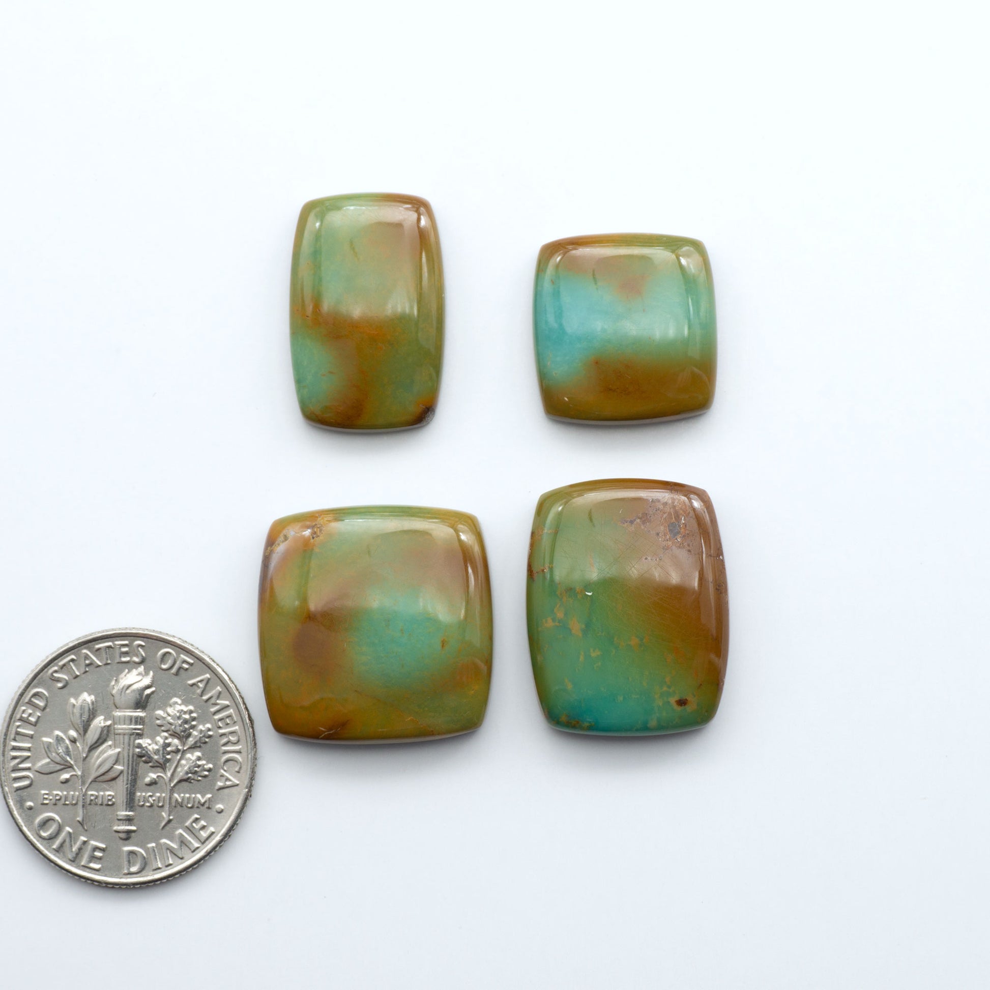 Experience the beauty of Turquoise Mountain Cabochons. With their distinctive blue and green color, these gemstones are perfect for any jewelry piece.