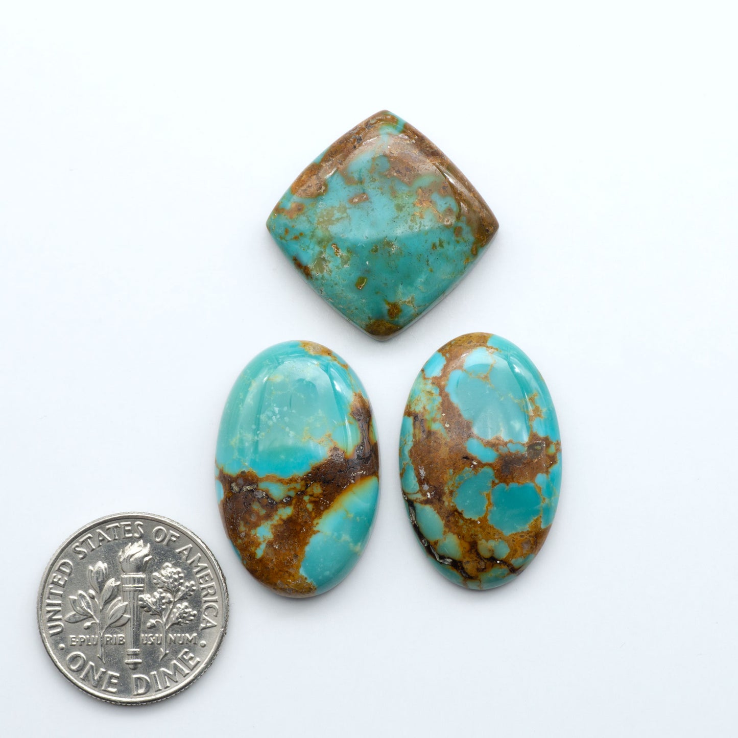 Experience the beauty of Turquoise Mountain Cabochons. With their distinctive blue and green color, these gemstones are perfect for any jewelry piece.