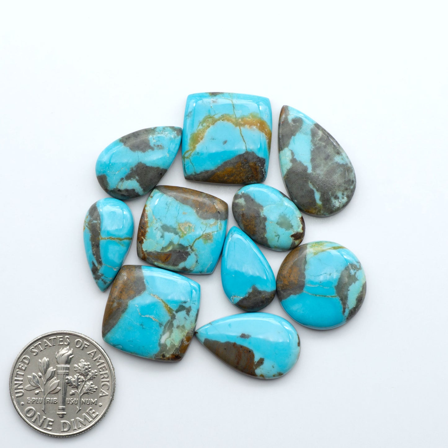 Number 8 Turquoise Cabochons have been selected for their quality and unique appearance. Don't miss the chance to add a one-of-a-kind piece to your collection.