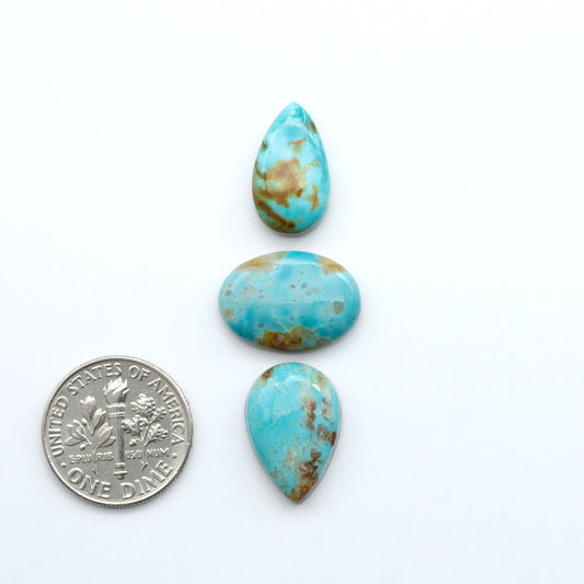 Add a touch of beauty to your collection with our stunning Pilot Mountain Turquoise Cabochons. Perfect for jewelry making each piece is truly one-of-a-kind