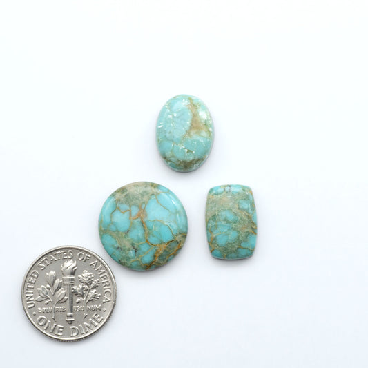 Add a touch of beauty to your collection with our stunning Pilot Mountain Turquoise Cabochons. Perfect for jewelry making each piece is truly one-of-a-kind