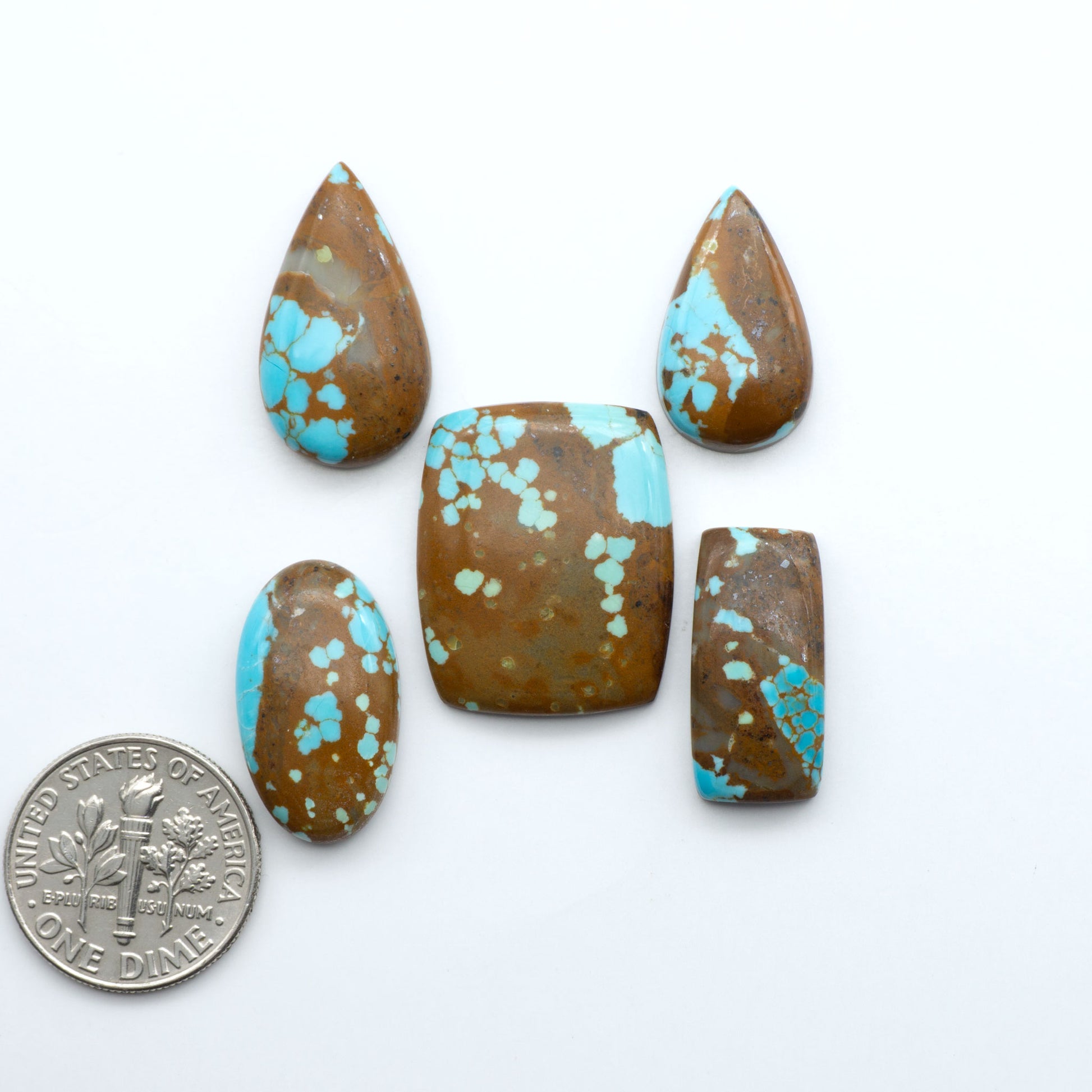 Number 8 Turquoise Cabochons have been selected for their quality and unique appearance. Don't miss the chance to add a one-of-a-kind piece to your collection.