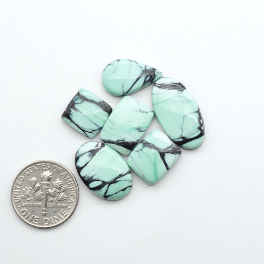 Shop Variscite cabochons with natural matrix patterns, ideal for silversmiths and jewelry makers creating custom rings and pendants.