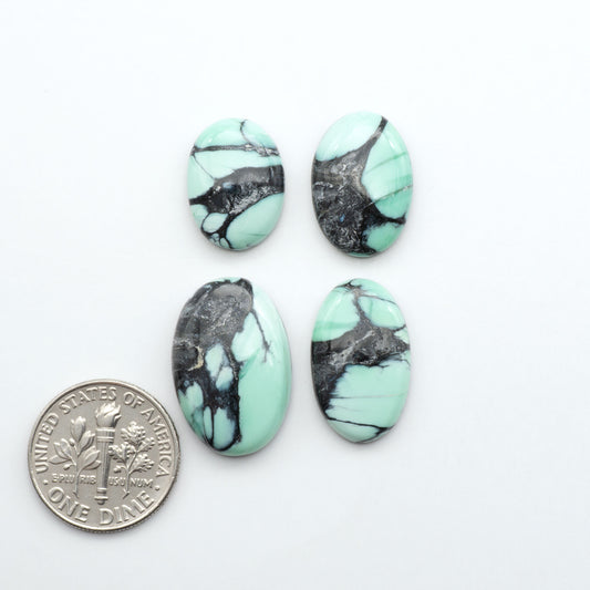 Shop Variscite cabochons with natural matrix patterns, ideal for silversmiths and jewelry makers creating custom rings and pendants.