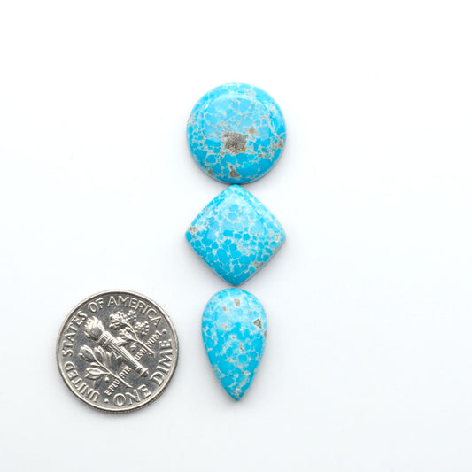 Create stunning handcrafted jewelry with Blue Bird Turquoise Cabochons. Their rich blue color and polish make them perfect for silversmiths and jewelry makers.
