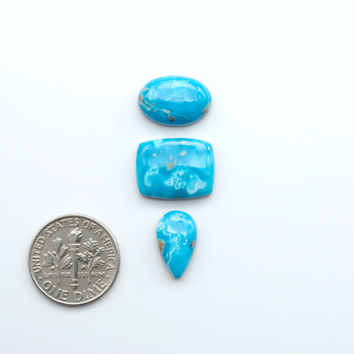 Sierra Bella Turquoise cabochons feature rich blue-green color and natural matrix variation. Ideal for silversmiths, jewelers, and custom jewelry designs.