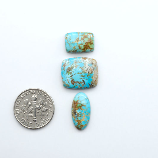 Sierra Bella Turquoise cabochons feature rich blue-green color and natural matrix variation. Ideal for silversmiths, jewelers, and custom jewelry designs.